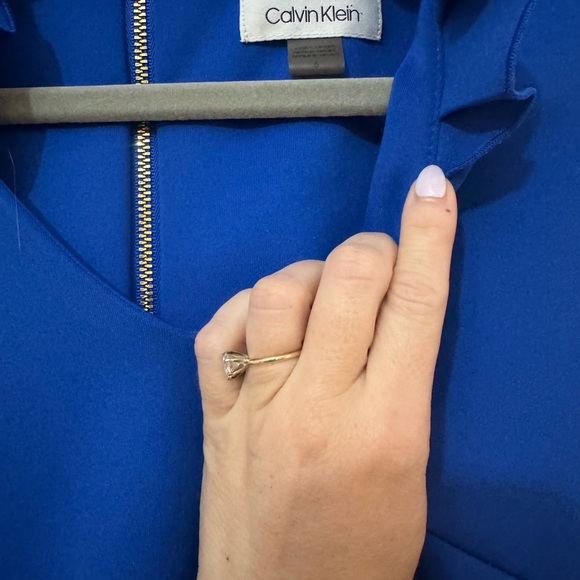 Calvin Klein Blue Mock Neck Sheath Dress - Picture 3 of 3